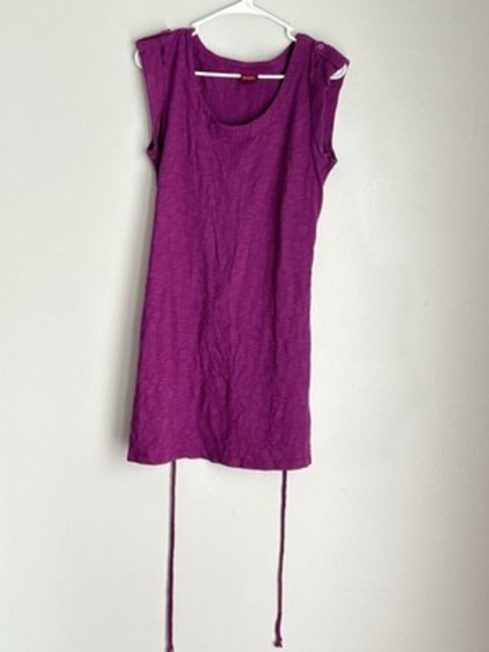 Merona M Sleeveless Scoop Neck Button Braided Tie A-Line Dress Purple Short